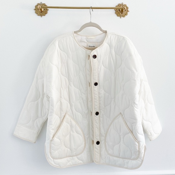 Abercrombie Quilted Cream Liner Jacket Fall - Picture 3 of 6